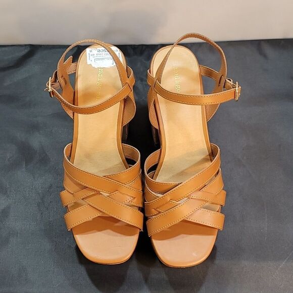 BRAND NEW INDIGO OPEN-TOE BLOCK HEEL SANDAL - Picture 3 of 16